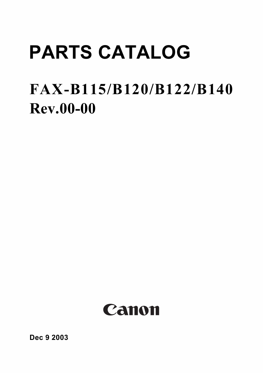 Canon FAX B115 B120 B122 B140 Parts Catalog Manual-1